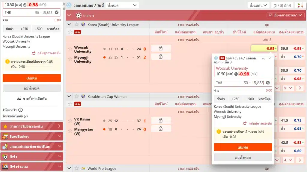 วางเดิมพันแทงวอลเลย์บอล 12bet